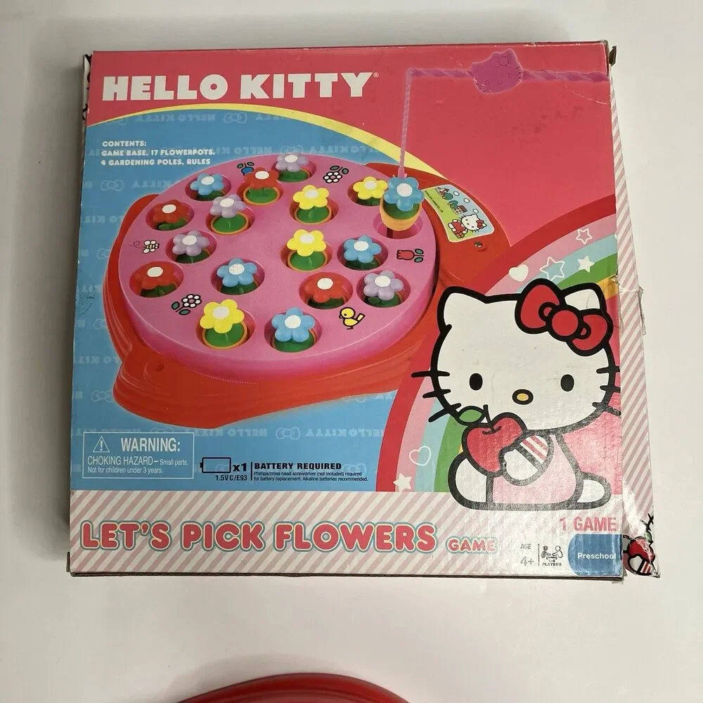 Hello Kitty Let’s Pick Flowers Game Let’s Go Fishing Game Sanrio 2012 Working
